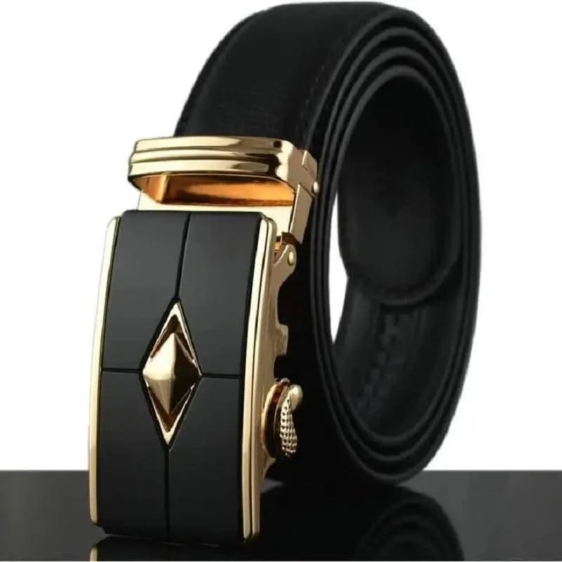 Men's Belt High Quality Genuine Leather Belts Metal Automatic Buckle Belts