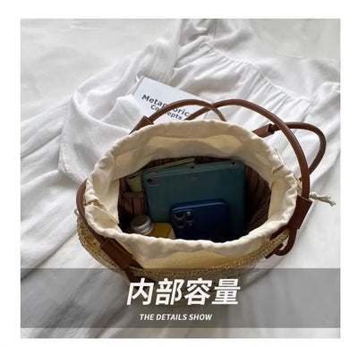 Fashion Retro Shoulder Bag Women Handbag Luxury Brand Designer Tote Women Straw Shoulder Messenger Bag Elegant Ladies Beach Bags