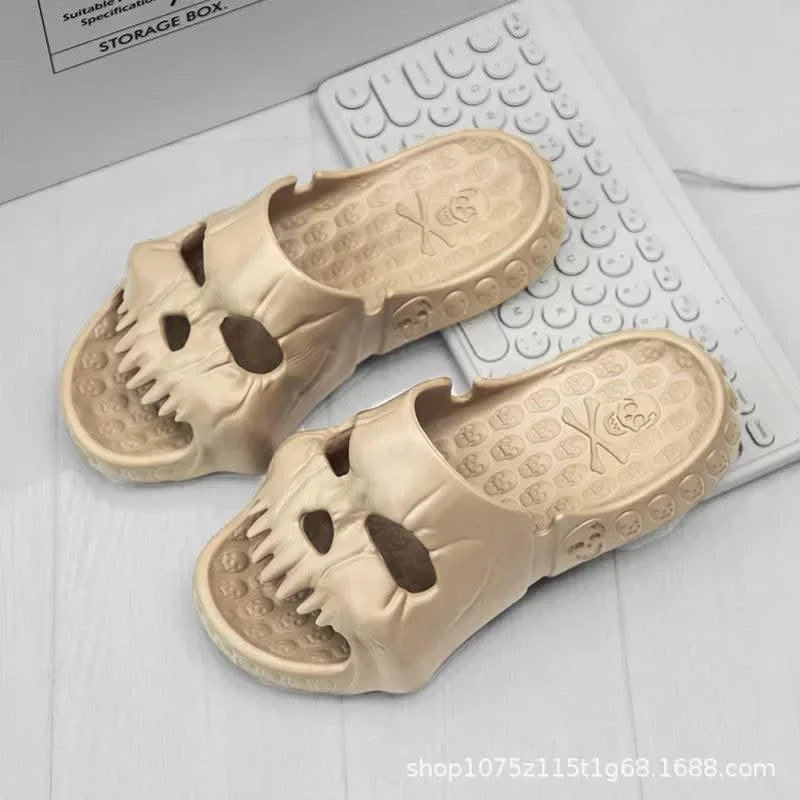 Platform Skull Slippers Demon Home Cloud Summer Beach Sandal Slides Y2k Flip Flops Men Male Soft House Shoes Flat Clapper Women