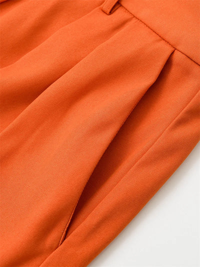 Women's Trousers New Summer 2025 Orange Mid Rise Simple Trousers Casual Commute Stylish Versatile