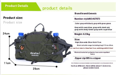 10L Sports Wais Bag Outdoor Nylon Shoulder Bag Crossbody Travel Cycling Bicycle Riding Running Handbags Climbing Men's Bags