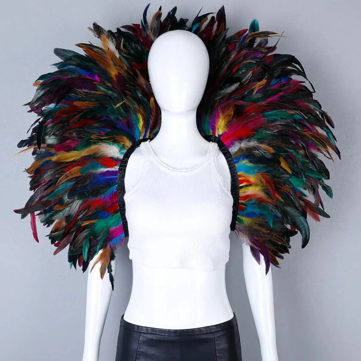 Designer Feather Scarf  (Punk, Halloween, Carnival, Masked Ball Party )Accessory