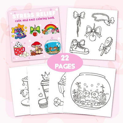 Teenage Adult Coloring Book, Cute and Simple Large-sized Coloring Book