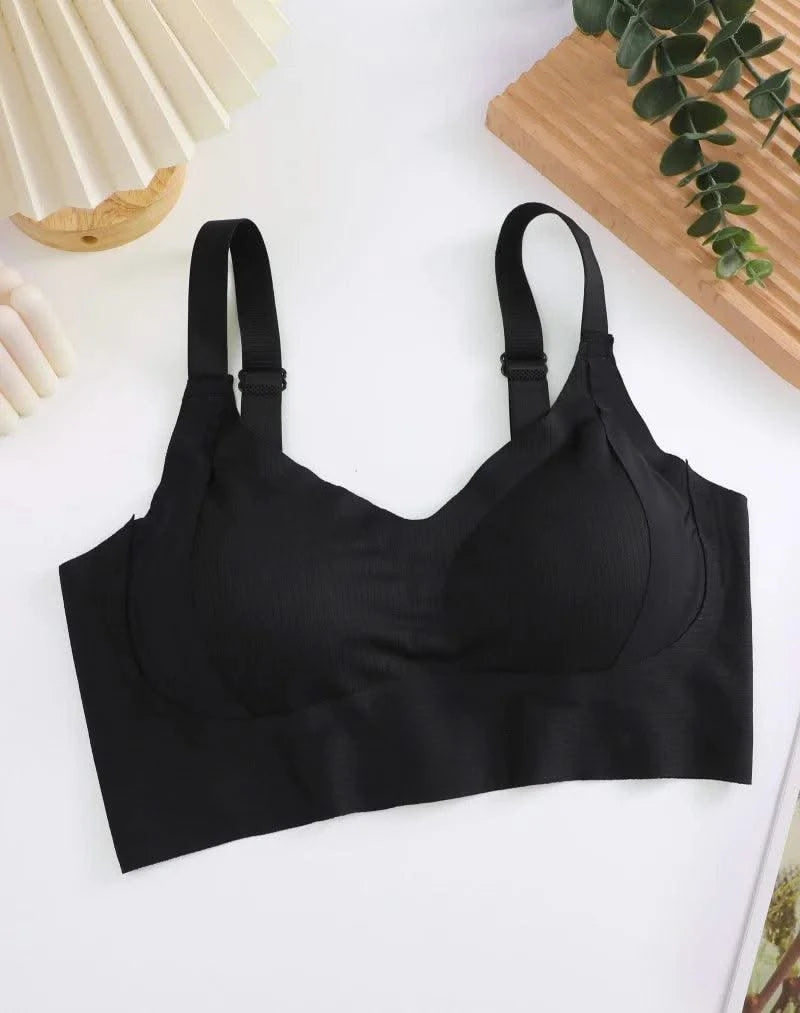 Plus Size Women Seamless Bras Sexy V Waist Brassiere Padded Wireless Soft Sleepwear Female Solid Breathable Underwear Lingerie