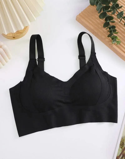 Plus Size Women Seamless Bras Sexy V Waist Brassiere Padded Wireless Soft Sleepwear Female Solid Breathable Underwear Lingerie