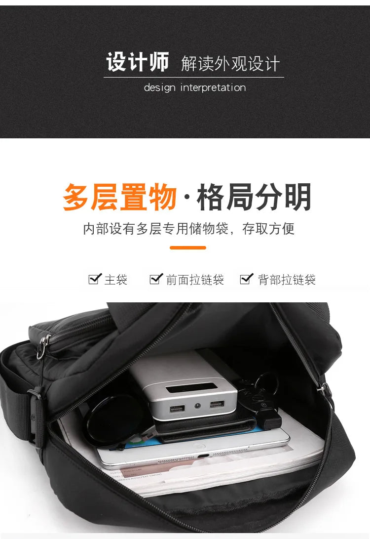 Men's High Capacity Hand Bags New Trendy Cool Men's Shoulder Bags Nylon Messenger Bags Travel Handbag Crossbody Bag Sling Bag