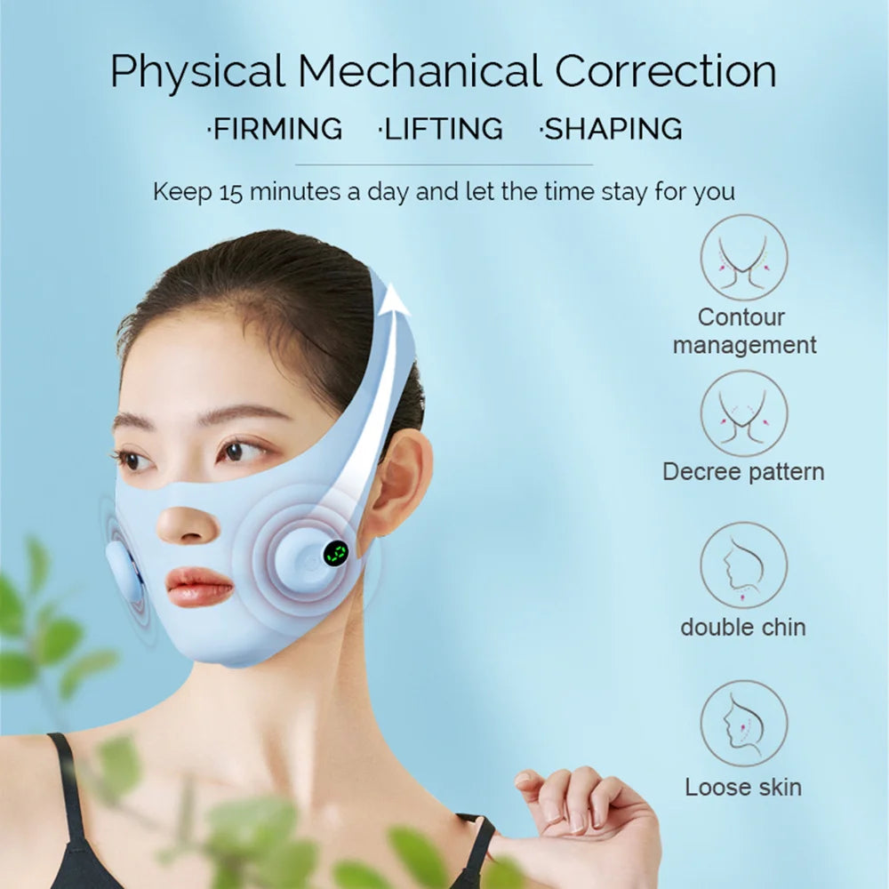 Electric Face Slimming Bandage V Line Face Shaper Chin Cheek Lift Up Belt Cheek Slimmer Facial Massage Strap Edema Removal Mask