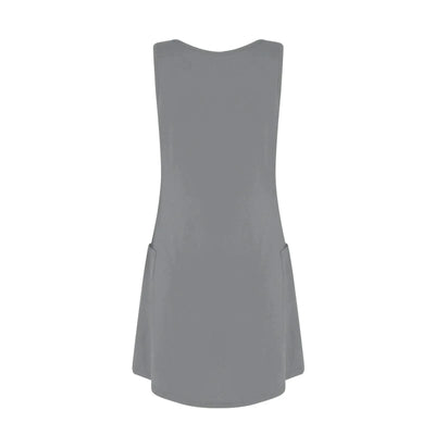 Womens Summer Dresses Plain Loose V Neck Sleeveless Sundresses Swimsuit Coverup With Pockets Vestidos Para Mujer платье женское