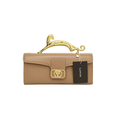 Women's Handbag New Bags For Women Metal Handle Leather Famous Brand Designer Crossbody Fashion Trend Shoulder Bag