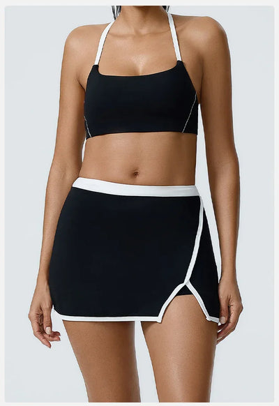 Women Yoga  Workout Set Bra and Shorts Two Piece Patchwork Open Sexy Back Elastic Fitness Sexy Yoga Outfit Sport  Women