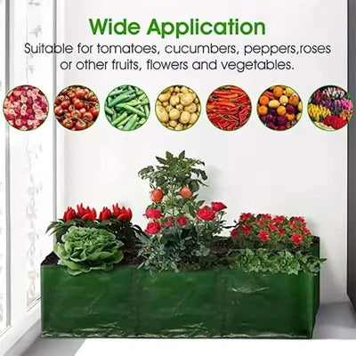 Garden Planting Bag Multi-gird Felt Growing Bag Rectangle Planting Nursery Pot Vegetable Tomato Potato Planting Container Plant