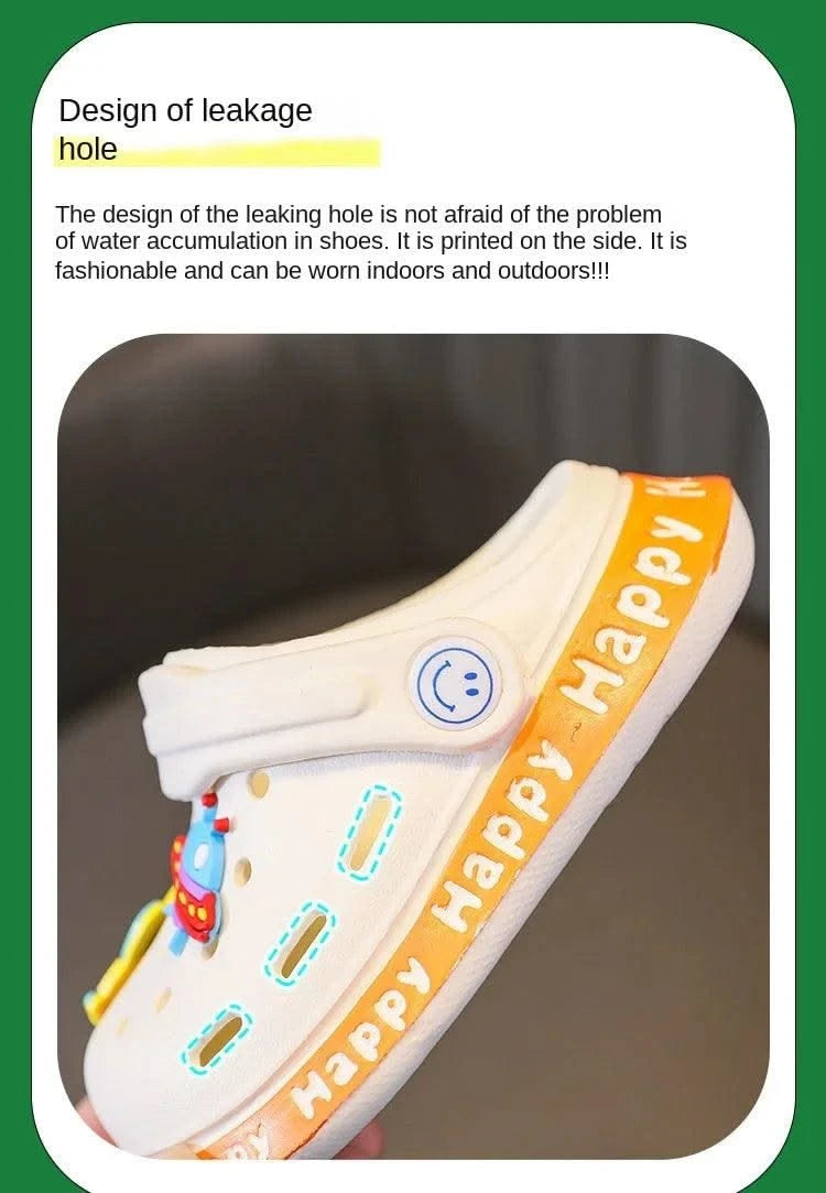 Anti-Skid Cartoon DIY Design Hole Soft Shoes | Baby | Kids Sandals | Children's Shoes | Slippers | Sandy Beach Slip-On Shoes For Toddlers
