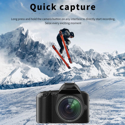 4K Digital Camera WiFi Digital Video Camera 64MP Dual Lens 3 Inch IPS Screen 16X Anti-Shake Zoom Night Vision Built-in Battery