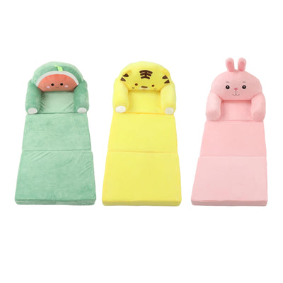 Kids Foldable Sofa Bed Cartoon Foldable Kids Sofa Soft Cute Shape 2 in 1 Wide Armrest Washable Humanize for Bedroom