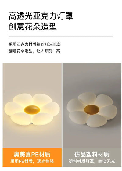 2023 New Living Room Light Romantic Warm Net Popular Cream Wind Flower Master Bedroom Lamp
