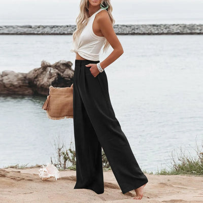 Women's Wide Leg Pants High Elastic Waisted In The Back Business Work Trousers Long Casual Pants Pants for Women Women’s Pants