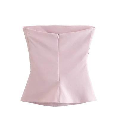 TRAF Top Women Summer Tanks&Camis Corset Tops Ladies Fashion Casual Sexy Elegant White Black Blue Pink Sleeveless Tank Tops