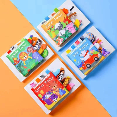 Montessori Education Baby Toys Busy Book Cartoon Animals Tail Interactive Parent-Child Fun Baby Cloth Book Baby Toys 0 6 Months