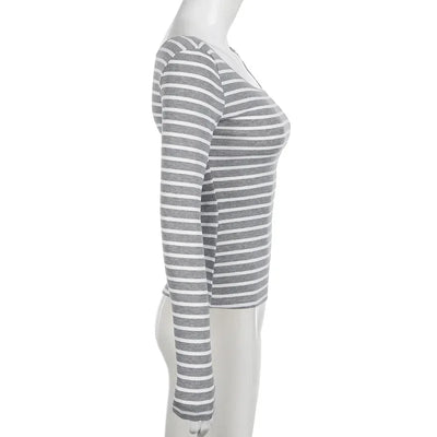 Sexy Slash Neck Knitted Smock Women Vintage Slim Thin Long Sleeve All-match Femme Clothing Aesthetic Streetwear Tops