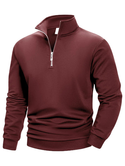 2025 Men Sweatshirts Spring Autumn Pullover Half Zipper Pullover for Male Hoody Outdoor Sweatshit Solid Color Stand Collar S-3XL