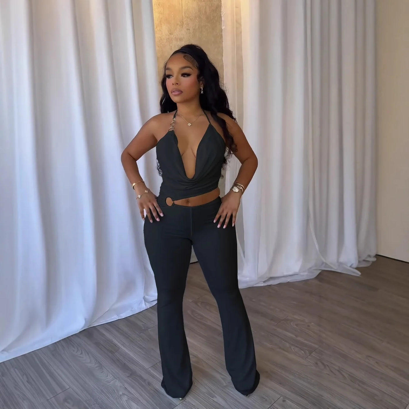 Women Jumpsuits For Summer Autumn Sleeveless Solid Color Bandage Loose Fashion Streetwear Overalls Wide Leg Pants Trousers 2025
