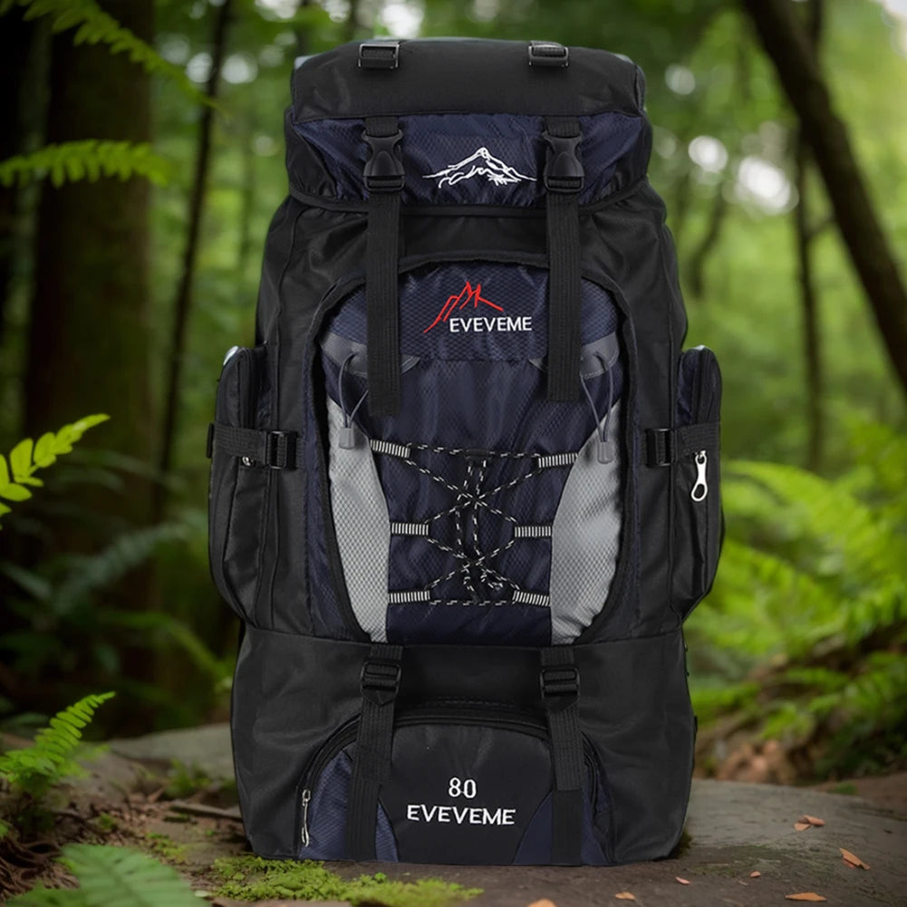 80L Climbing Backpack Large Capacity Trekking Backpack Adjustable Strap Mountain Climbing Rucksack Travel Accessories