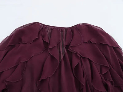 MUJER Ruffle Womens Blouses Semi Sheer Casual Blouses Woman Spring Fairy Shirts and Blouses for Lady Long Sleeve Tops Woman 2025