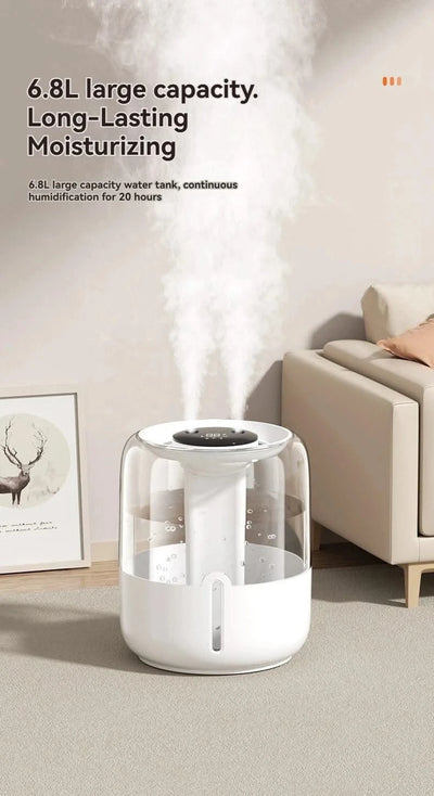 Humidifier 3.8L Large Capacity USB Dual Spray with Night Light Digital Display Aroma Diffuser Home Office Bedroom