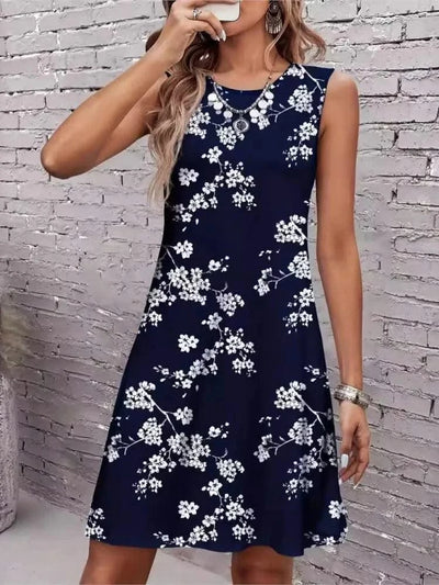 Floral Print Elegant Midi Tank Dresses For Women