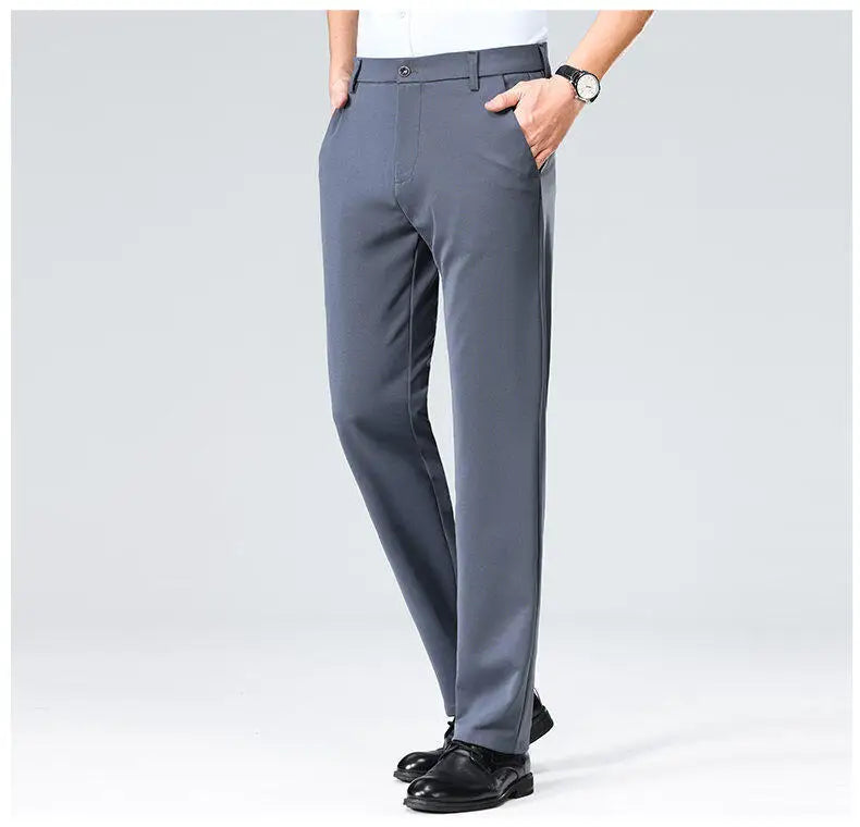 Plus Size Big and Tall Mens Trousers Business Casual Loose Straight Leg Pants Comfort Fit Office Work Commuting No Tight Classic