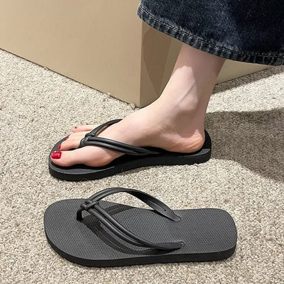 Women's Flip Flops Summer Slippers, Candy Colors, Flat Sandals for Ladies, Slip-On, Anti-Slip Soft Sole, Beach Comfort Shoes