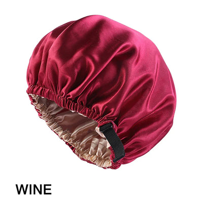 Satin Bonnet Silk Sleep Cap 1Pcs Silk Bonnets For Curly Hair, Reversible Hair Bonnet For Sleeping, Adjustable Bonnets For Women