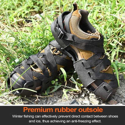 Crampons For Hiking Boots 32-Spikes Crampons Ice Cleats Traction Snow Grips Winter Ice Snow Grips Traction Cleats  For Walking