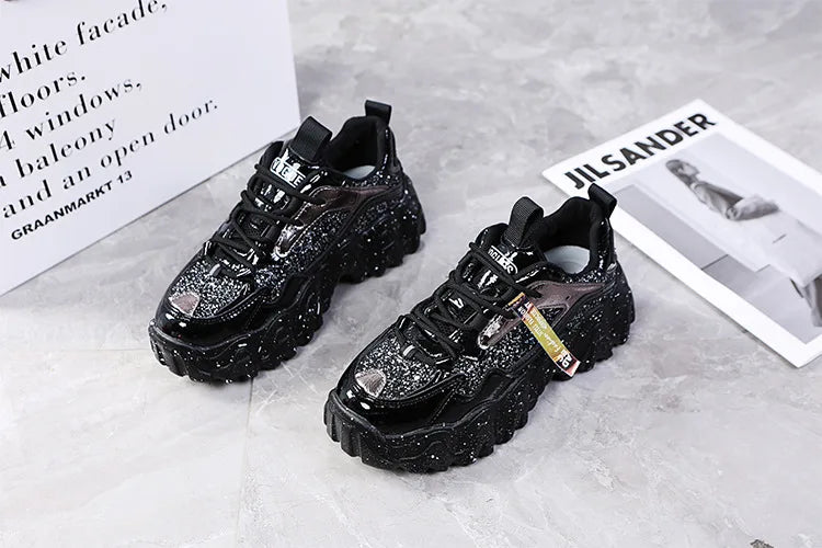 Woman’s Casual Sneakers Reflective Designer Tenis Shoes for Women Brand Fashin Platform Shoes Basket Sports Femme Walking Shoes