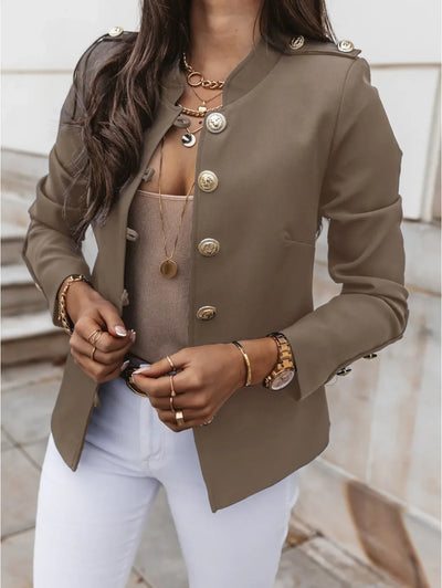 Women's Blazers Long-sleeved Suit Tops Fashion Slim Buttons Casual Sblazer Street Office Coats for Female