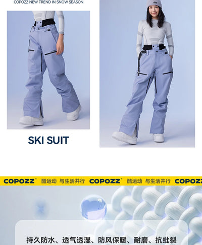 COPOZZ Winter Ski Pants Unisex Women Outdoor High Quality Windproof Waterproof Warm Snow Trousers Winter Ski Snowboarding Pants