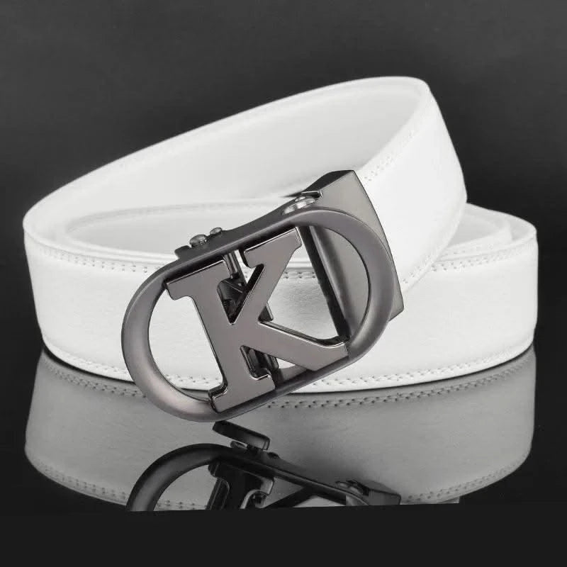 Men Fashion K Letter High quality Genuine Leather  Designer Belts | Male Waist Strap