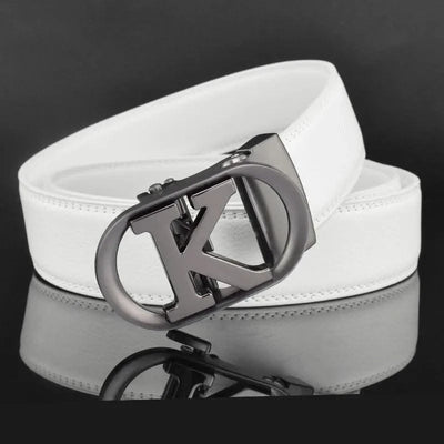 Men Fashion K Letter High quality Genuine Leather  Designer Belts | Male Waist Strap