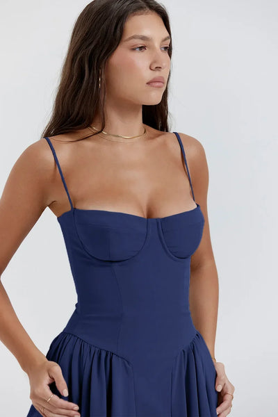 Summer Long Dresses for Women French Retro Spaghetti Straps Dress Corset Slim Sexy Elegant Classy Flower Print  Backless Dresses