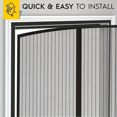 Magnetic Door Screen Black Stripe Side Door Magnetic Mosquito Net Mesh Fly Insect Net Automatic Closing for Kitchen Living Room