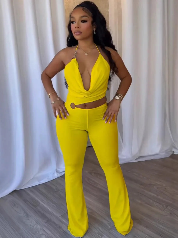 Women Jumpsuits For Summer Autumn Sleeveless Solid Color Bandage Loose Fashion Streetwear Overalls Wide Leg Pants Trousers 2025