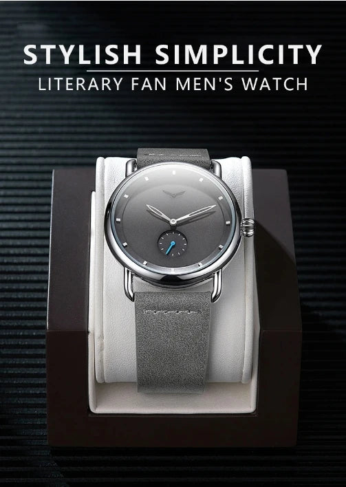 high-end Men's Watch Light Luxury Brand Business Trend Simple Leisure Belt Waterproof Meale Fashion Quartz Watches ﻿ Gift