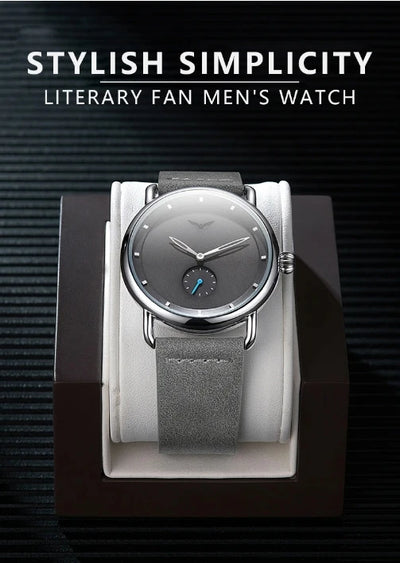 high-end Men's Watch Light Luxury Brand Business Trend Simple Leisure Belt Waterproof Meale Fashion Quartz Watches ﻿ Gift