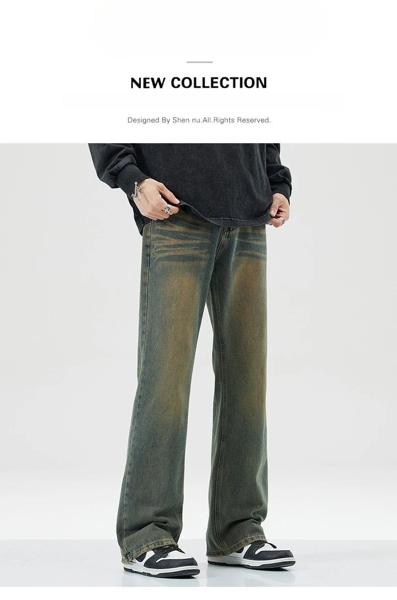 Men's Jeans Man Denim Shorts Jean Streetwear Mens Trousers Wide Y2k Pants Baggy Jeans Clothing Flared Male Cargo New Pant Ripped