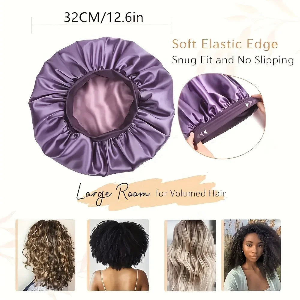 Satin Bonnet Hair Bonnet for Sleeping Silk Bonnets for Women with Elastic Soft Band for Hair Care Night Hair Care Accessories