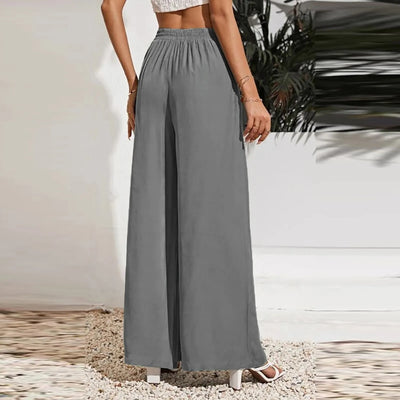 Women's Wide Leg Pants High Waist Casual trousers Solid Color Elastic Waist Tie Belt Loose Sweatpants gym pantalones de mujer