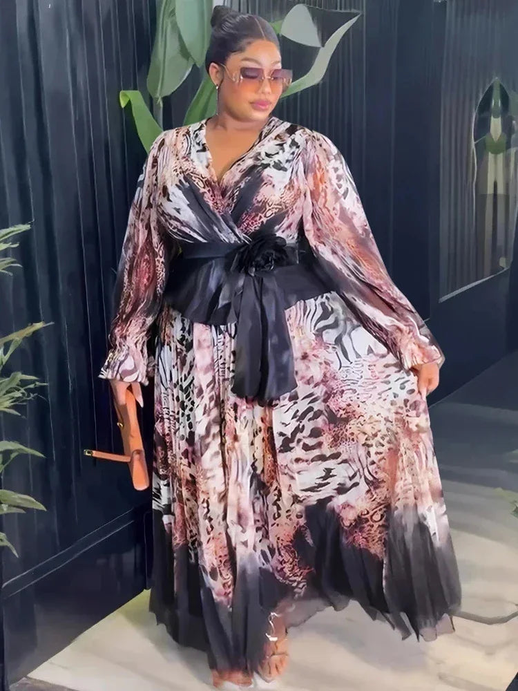 2025 Summer Dresses For Women Dubai African Wedding Party Prom Evening Gown Dashiki Pleated Maxi Robe Office Ladies Clothing