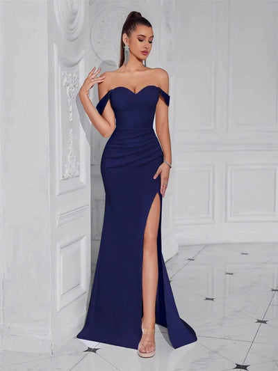 Cocktail Dress For Women Off Shoulder Sexy Floor Length Party Evening Night Outfit Club Formal Wedding Guest Maxi Gala Vestidos