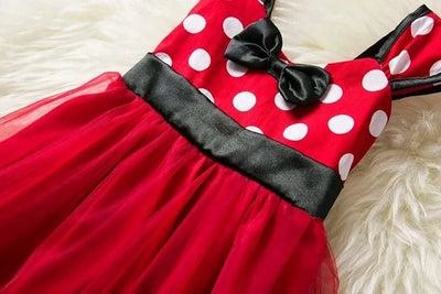 Cute Baby Girl Dress for 9M-5Yrs Children Summer Clothes Kids Minni Mouse Polka Dot Dress Girls Birthday Party Christmas Costume