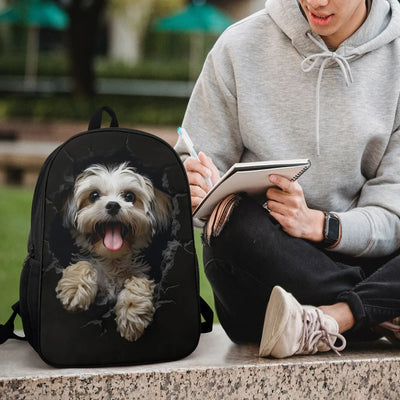 Lhasa Apso Dog Backpack Printed School Backpacks For Teenagers Back To School 17 Inch School Backpack Bag